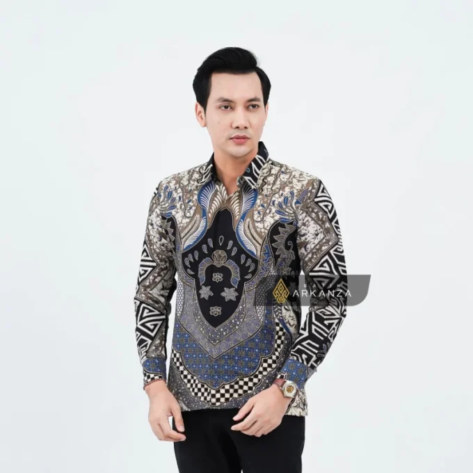 Kemeja Batik Slimfit Motif Dewanagari