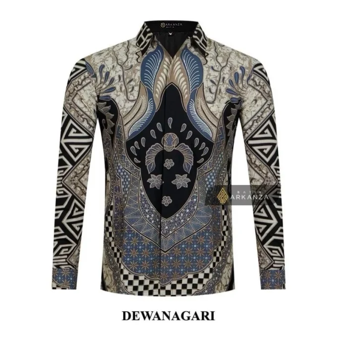 Kemeja Batik Slimfit Motif Dewanagari