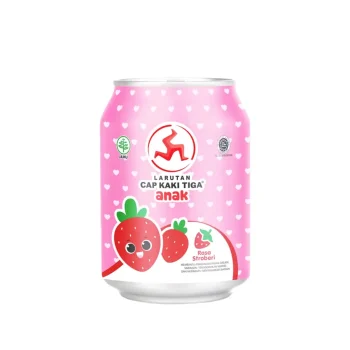 Larutan Cap Kaki Tiga Anak Strawberry Can 250ml