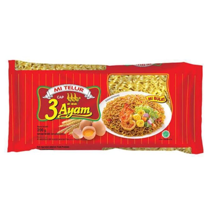 Cap 3 Ayam Mie Telur Bulat 200gram