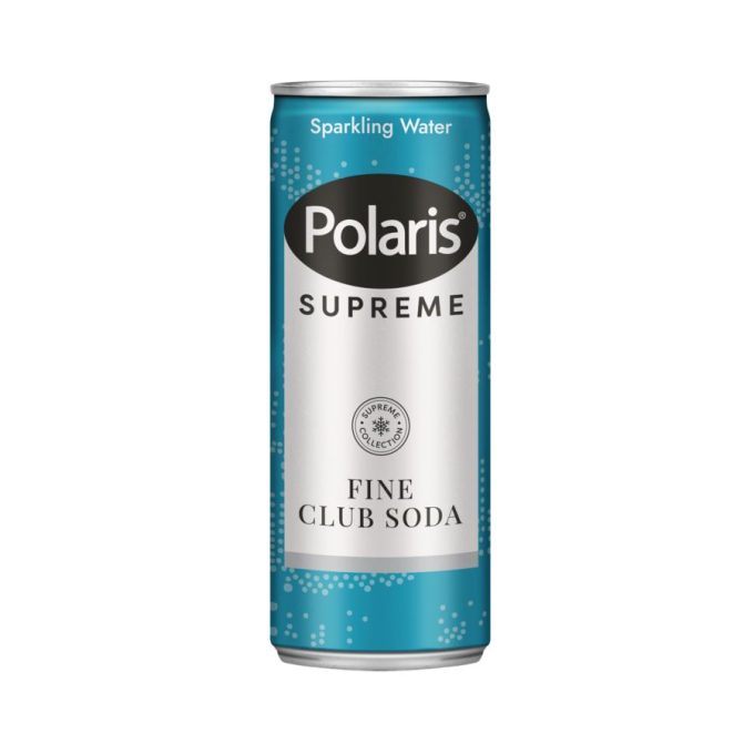 Polaris Supreme Fine Club Soda Water Can 250ml