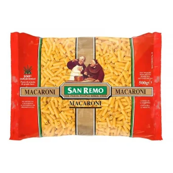 Ciptakan hidangan pasta yang sempurna dengan San Remo Macaroni Pasta 500g. Terbuat dari 100% gandum durum berkualitas, pasta ini memiliki tekstur al dente yang ideal dan cocok untuk berbagai resep seperti makaroni panggang, salad pasta, atau sup krim. Keunggulan Produk: ✔️ Terbuat dari gandum durum premium untuk tekstur al dente. ✔️ Bebas bahan pengawet dan pewarna buatan. ✔️ Mudah dimasak dan serbaguna untuk berbagai hidangan. ✔️ Pilihan sehat dengan kandungan serat dan protein alami. Hadir dalam kemasan 500g yang pas untuk keluarga, San Remo Macaroni Pasta adalah solusi sempurna untuk hidangan sehari-hari atau momen spesial Anda. Pesan sekarang dan nikmati kelezatan autentik pasta Italia di rumah Anda! 🍝