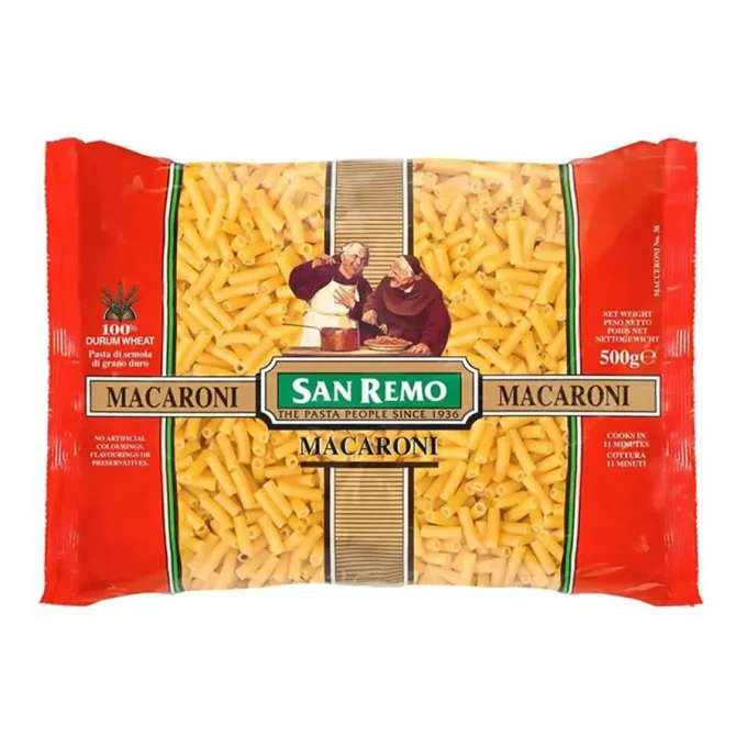 Ciptakan hidangan pasta yang sempurna dengan San Remo Macaroni Pasta 500g. Terbuat dari 100% gandum durum berkualitas, pasta ini memiliki tekstur al dente yang ideal dan cocok untuk berbagai resep seperti makaroni panggang, salad pasta, atau sup krim. Keunggulan Produk: ✔️ Terbuat dari gandum durum premium untuk tekstur al dente. ✔️ Bebas bahan pengawet dan pewarna buatan. ✔️ Mudah dimasak dan serbaguna untuk berbagai hidangan. ✔️ Pilihan sehat dengan kandungan serat dan protein alami. Hadir dalam kemasan 500g yang pas untuk keluarga, San Remo Macaroni Pasta adalah solusi sempurna untuk hidangan sehari-hari atau momen spesial Anda. Pesan sekarang dan nikmati kelezatan autentik pasta Italia di rumah Anda! 🍝