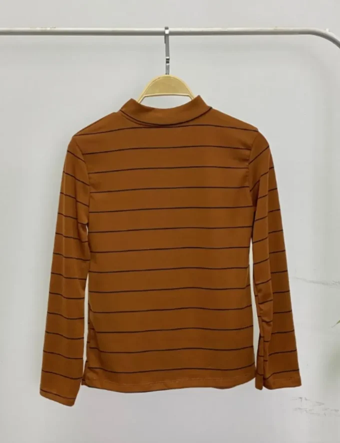 Atasan Wanita | Rinie Stripe Turtleneck Top | Turtleneck Shirt Viral