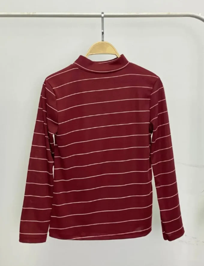 Atasan Wanita | Rinie Stripe Turtleneck Top | Turtleneck Shirt Viral