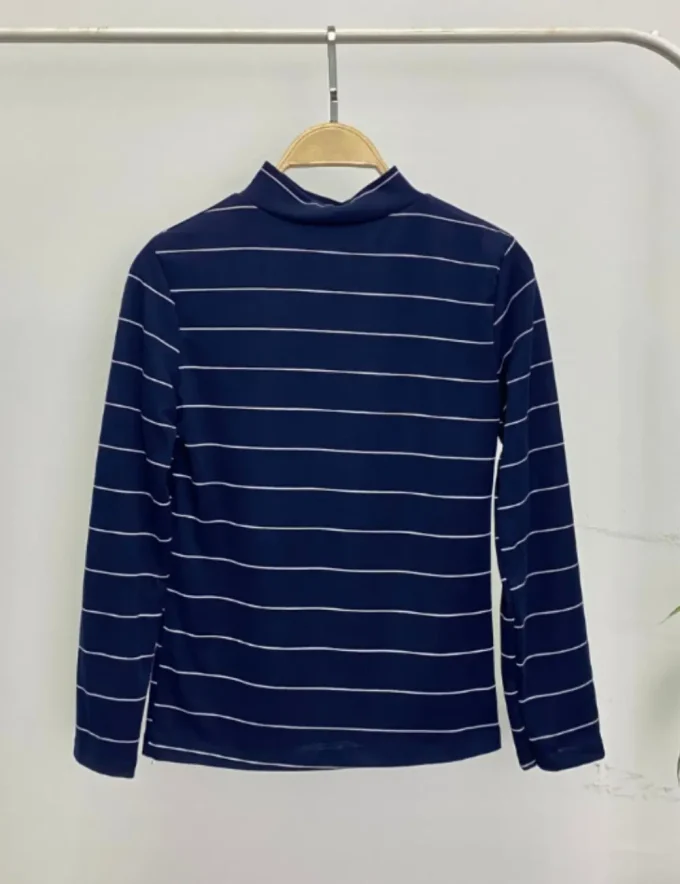 Atasan Wanita | Rinie Stripe Turtleneck Top | Turtleneck Shirt Viral
