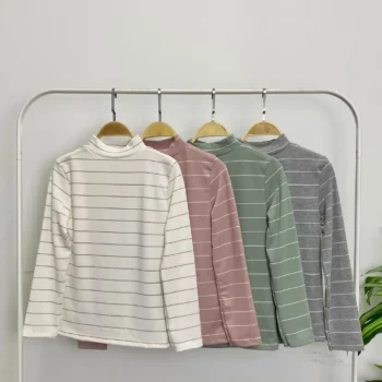 Atasan Wanita | Rinie Stripe Turtleneck Top | Turtleneck Shirt Viral