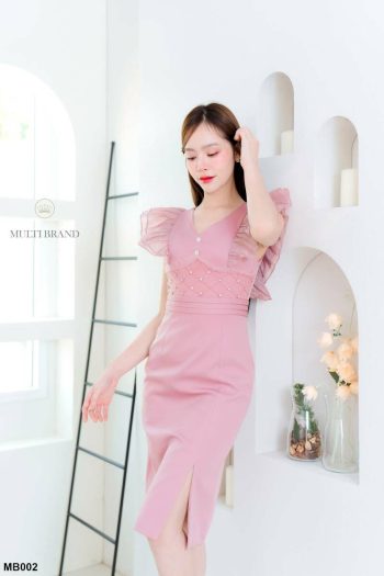 MB002-PIK Pink | Dress Wanita Import Thailand