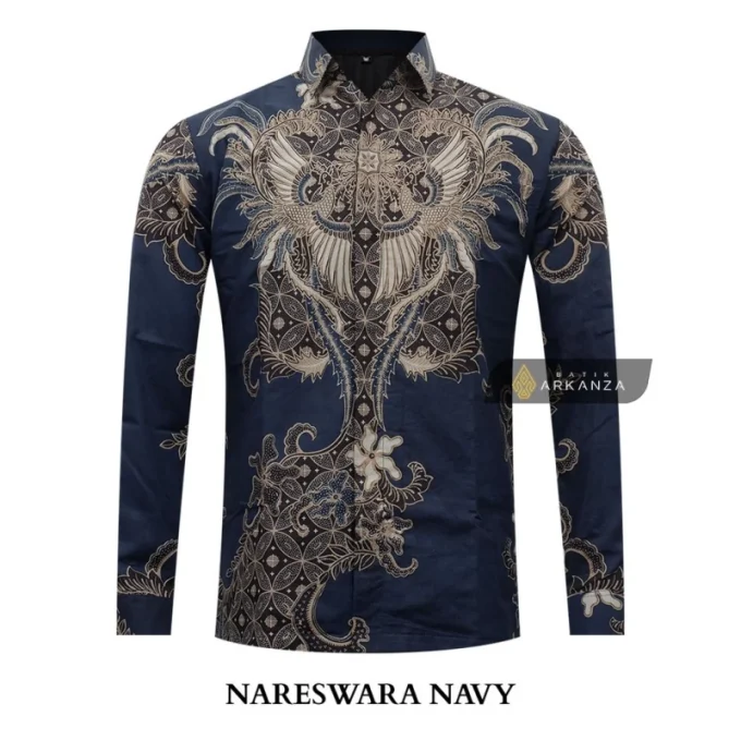 Kemeja Batik Slimfit Motif Nareswara Navy