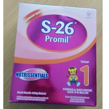 S-26 PROMIL TAHAP 1 400 GR | Susu Formula Usia 0-6 Bulan | Susu Bubuk S-26 PROMIL TAHAP 1 adalah susu formula khusus untuk bayi usia 0-6 bulan. Diformulasikan dengan nutrisi lengkap untuk mendukung pertumbuhan dan perkembangan bayi pada masa awal kehidupan. Dengan kandungan yang disesuaikan, S-26 PROMIL TAHAP 1 memberikan asupan yang dibutuhkan untuk memperkuat sistem kekebalan tubuh serta mendukung perkembangan otak dan tubuh bayi. Produk ini hadir dalam kemasan 400 gram yang praktis, mudah disimpan, dan siap memberikan nutrisi terbaik untuk buah hati Anda. Keunggulan S-26 PROMIL TAHAP 1: Formula lengkap dan seimbang untuk bayi usia 0-6 bulan Mendukung perkembangan otak dan sistem imun bayi Mudah dicerna dan diserap tubuh bayi Praktis dengan kemasan 400 gram Cocok untuk bayi yang membutuhkan susu formula pengganti ASI. Dapatkan S-26 PROMIL TAHAP 1 400 GR di toko kami dan pastikan bayi Anda mendapatkan nutrisi terbaik sejak awal!
