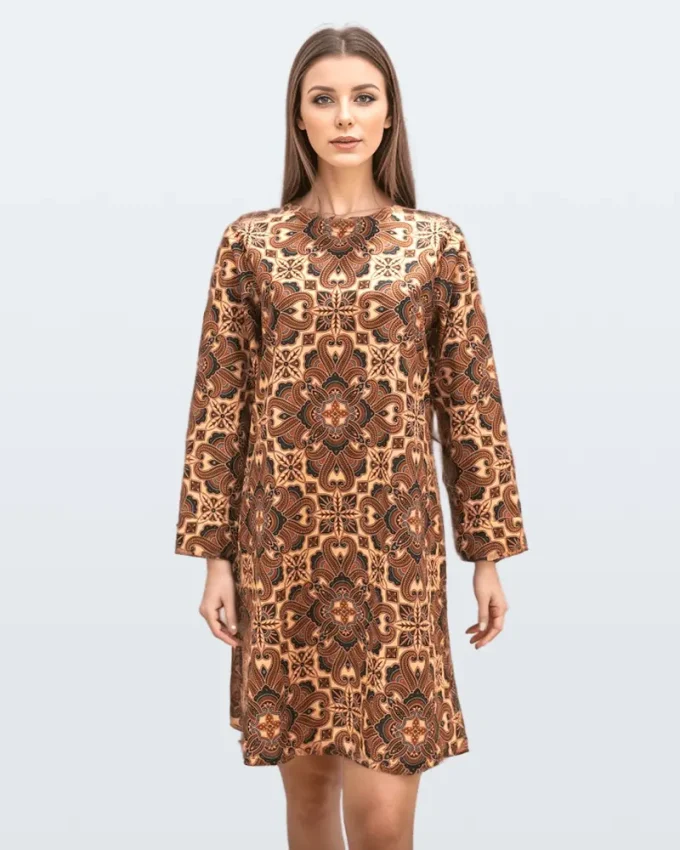 Dress Batik Ceplok Khayangan Sogan