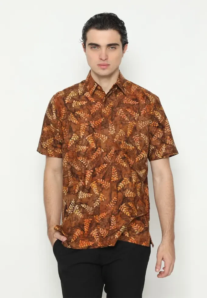 Signature Hadinata Batik Pria Kemeja Pendek Cap Furing Dirandra - Gambar 2