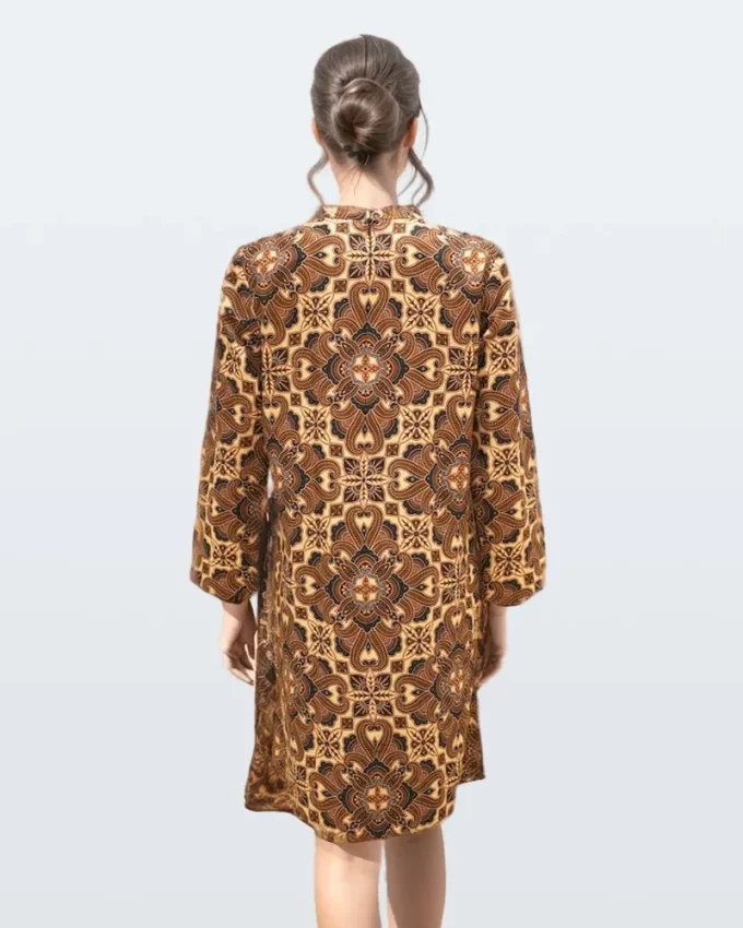 Dress Batik Ceplok Khayangan Sogan