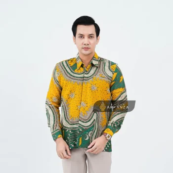 Kemeja Batik Dobby Slimfit Motif Prastama Kuning
