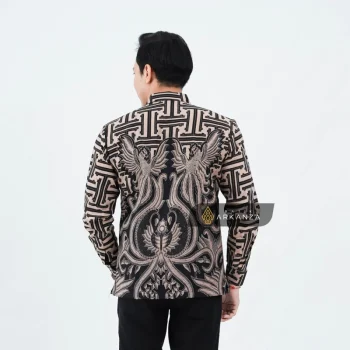 Kemeja Batik Dobby Slimfit Motif Saraswati Khaki