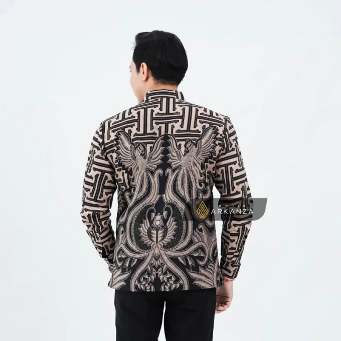 Kemeja Batik Dobby Slimfit Motif Saraswati Khaki
