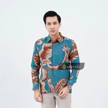 Kemeja Batik Dobby Slimfit Motif Biru