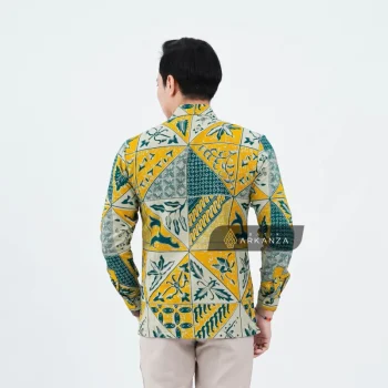 Kemeja Batik Dobby Slimfit Motif Sekarjati Kuning