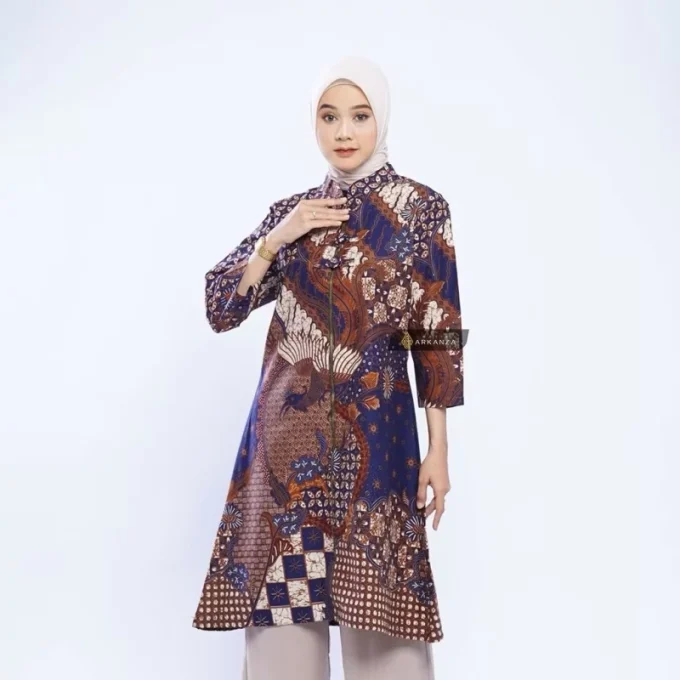Tunik Batik Motif Wasa Navy