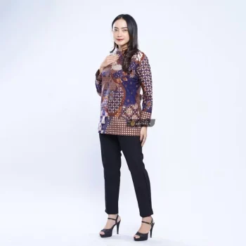 Blouse Batik Motif Wasa Navy