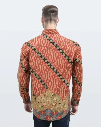 Kemeja Batik Lengan Panjang Parang Sembagi Merah