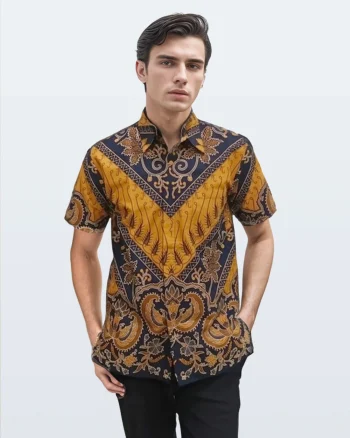 Kemeja Batik Lengan Pendek Lar Parang Godong – Sogan