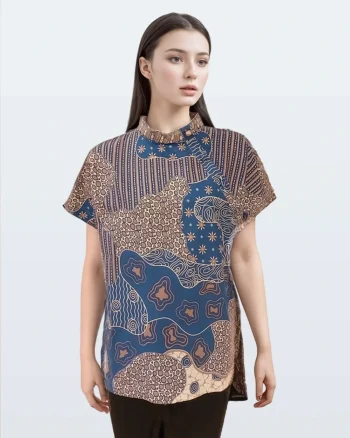 blus-biru-pendek