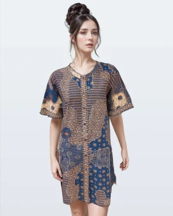 Batik Wanita | Days By Danar Hadi Dress – Sekar Jagad Modern Biru