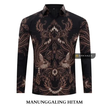 Kemeja Batik Slimfit Motif Manunggaling Hitam