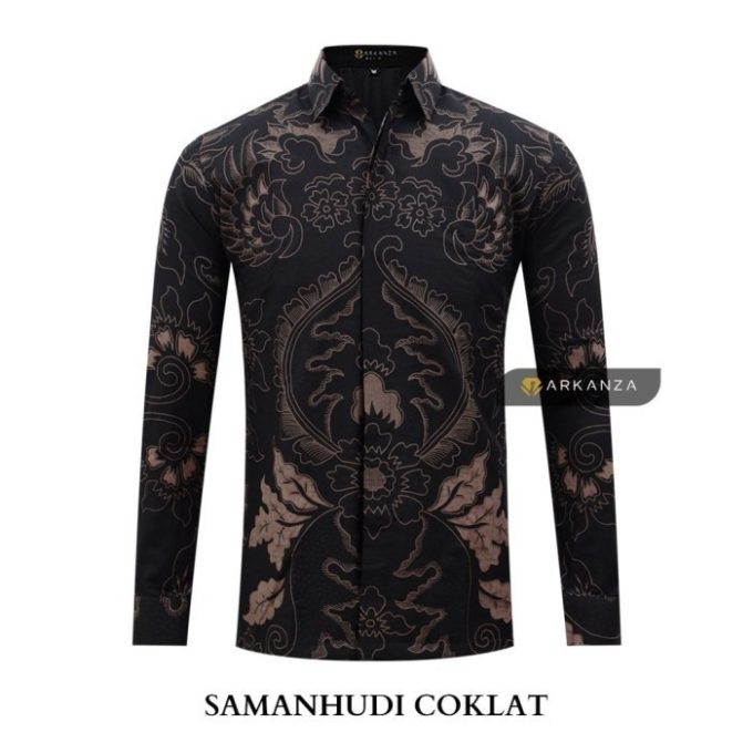 Kemeja Batik Slimfit Motif Samanhudi Coklat