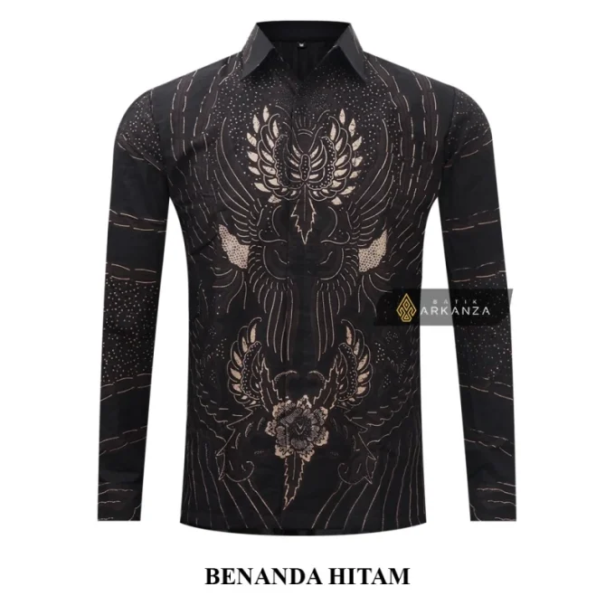 Kemeja Batik Slimfit Motif Benanda Hitam