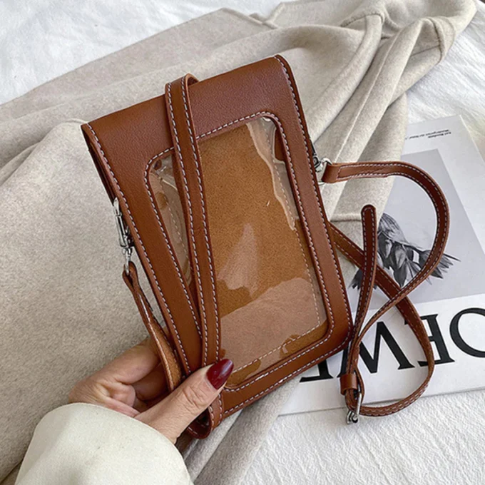 Tas Selempang Pocket Hp Touchscreen Kulit Sintetis Premium Model Import Korea Branded Lucu Kekinian Murah Terbaru SHUN