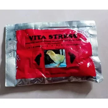 VITA STRESS adalah sediaan serbuk oral yang mengandung multivitamin dan elektrolit. VITA STRESS akan menggantikan elektrolit yang diekskresikan tinggi selama stres untuk mendapatkan kondisi yang optimal dan penambahan vitamin akan meningkatkan metabolisme. Kombinasi vitamin dan elektrolit juga membantu mempercepat pemulihan setelah sakit dan pemberian antibiotik. Berat bersih: 100 g