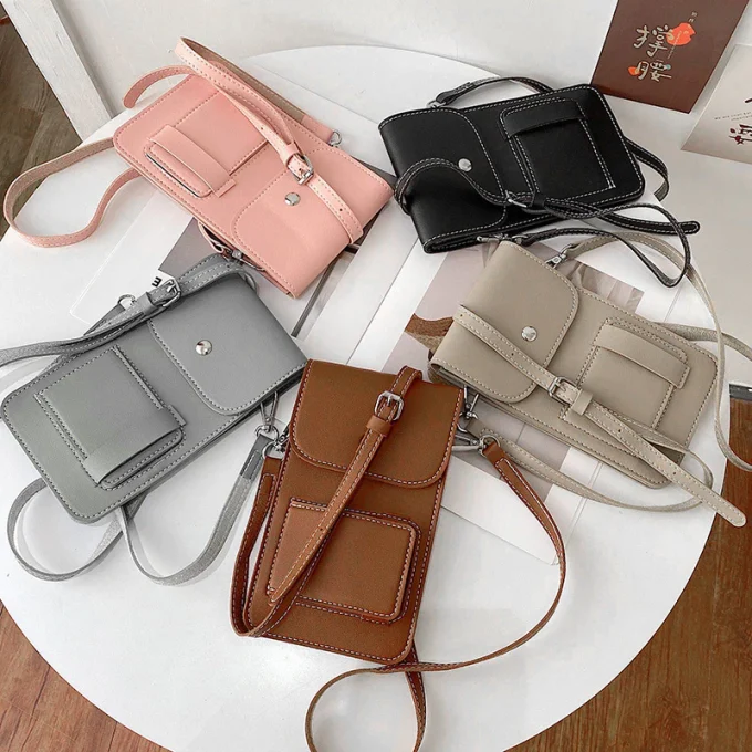 Tas Selempang Pocket Hp Touchscreen Kulit Sintetis Premium Model Import Korea Branded Lucu Kekinian Murah Terbaru SHUN