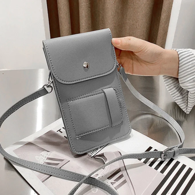 Tas Selempang Pocket Hp Touchscreen Kulit Sintetis Premium Model Import Korea Branded Lucu Kekinian Murah Terbaru SHUN
