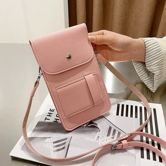 Tas Selempang Pocket Hp Touchscreen Kulit Sintetis Premium Model Import Korea Branded Lucu Kekinian Murah Terbaru SHUN