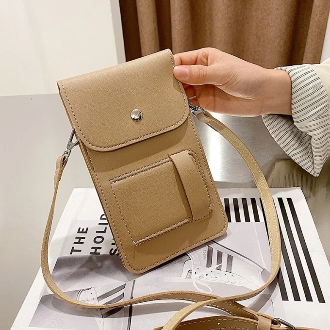 Tas Selempang Pocket Hp Touchscreen Kulit Sintetis Premium Model Import Korea Branded Lucu Kekinian Murah Terbaru SHUN