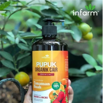 KEGUNAAN : - nutrisi 100% organik untuk tanaman buah - Sebagai penyedia unsur Kalium yg banyak dibutuhkan saat fase pembuahan - menstabilkan pH tanah - sebagai pembenah tanah - mengurangi residu kimia pada tanaman dan media tanam KANDUNGAN NUTRISI: - Kalium organik - Fe Organik - Asam humat - asam fulvat CARA PENGGUNAAN : - encerkan POC Buah 2 mL/L air ( 2 Pump ) - siram merata ke area perakaran - interval penyiraman 1 kali dalam seminggu Penggunaan sangat Hemat 1 kemasan untuk 250 Liter Air estimasi pakai : 3 bulan (kebun rumahan) ISI BERSIH : 500 mL WUJUD: Cair