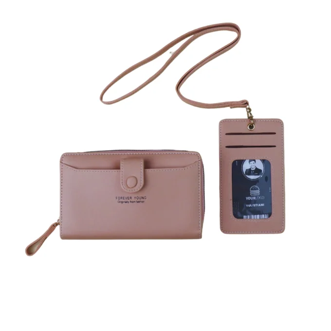 Dompet Lipat Wanita Model Korean Style ada Bonus Name Tag