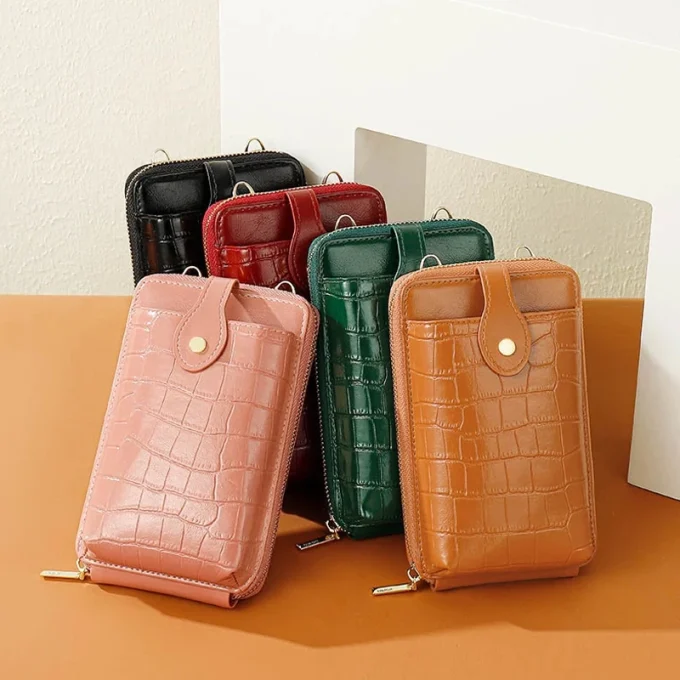Tas Dompet Hp Selempang Wanita Kulit Sintetis Premium Model Import Korea Branded Lucu Kekinian Murah Terbaru CROCO
