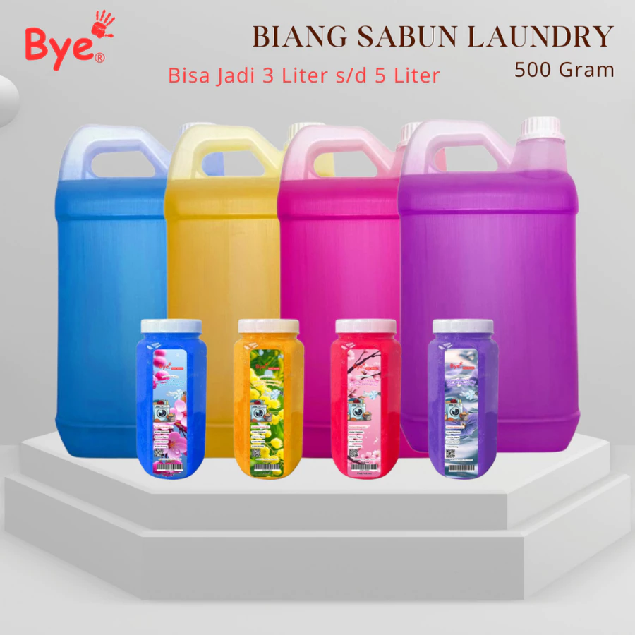 Biang Sabun Laundry 500 Gram Ampuh Bersihkan Noda Membandel Hemat dan Wangi Tahan Lama 1 * Deskripsi Produk Biang Laundry ✔️Aroma : Peach Blossom , Akasia , Pink Sakura , Philux ✔️Berat Bersih : 500 Gram ✔️Kemasan : Toples * Melindungi Pakaian Dari Kuman, Bakteri & Noda ✔️ Mengandung formula antibakteri yang telah teruji dapat membunuh kuman dan bakteri pada pakaian.Mampu mengangkat noda membandel pada pakaian putih dan berwarna. * Mengharumkan Pakaian ✔️ Aromanya meninggalkan wangi segar yang tahan lama setelah dicuci. * Formula Yang Aman & Lembut Di Tangan ✔️ Formulanya yang lembut dan tidak panas di kulit membuat mencuci dengan tangan menjadi lebih nyaman. * Satu Detergen Untuk Semua Pemakaian ✔️ Dapat digunakan untuk mencuci berbagai macam kain dengan mesin cuci maupun tangan. * Perhatian : ✔️ Detergent menghasilkan medium foam, bisa digunakan untuk mesin cuci front load maupun top load. ✔️ Deterjen untuk pakaian dewasa, tidak dianjurkan untuk pakaian bayi. * ATURAN PAKAI : BIANG 500 Gram ✔️ Siapkan wadah , pengaduk dan air 3 Liter(Premium) / 3.5 Liter (Bagus) / 4 Liter (Normal) / 5 Liter (Kurang). ✔️ Tuang biang ke dalam wadah. ✔️ Tuang air ke dalam wadah yang sudah ada biang nya 800-1000ml. ✔️ Aduk biang dan air secara merata. ✔️ Lakukan berulang sampai air masuk sesuai yang di butuhkan. ✔️ Setelah Benar2 tercampur rata diamkan 3-6 Jam. #biangsabun , #biangsabuncucipakaian , #biangsabunlaundry , #biangkonsentrat
