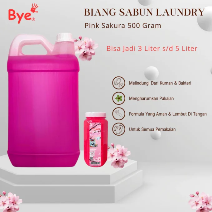 * Deskripsi Produk Biang Laundry ✔️Aroma : Pink Sakura ✔️Berat Bersih : 500 Gram ✔️Kemasan : Toples * Melindungi Pakaian Dari Kuman, Bakteri & Noda ✔️ Mengandung formula antibakteri yang telah teruji dapat membunuh kuman dan bakteri pada pakaian.Mampu mengangkat noda membandel pada pakaian putih dan berwarna. * Mengharumkan Pakaian ✔️ Aromanya meninggalkan wangi segar yang tahan lama setelah dicuci. * Formula Yang Aman & Lembut Di Tangan ✔️ Formulanya yang lembut dan tidak panas di kulit membuat mencuci dengan tangan menjadi lebih nyaman. * Satu Detergen Untuk Semua Pemakaian ✔️ Dapat digunakan untuk mencuci berbagai macam kain dengan mesin cuci maupun tangan. * Perhatian : ✔️ Detergent menghasilkan medium foam, bisa digunakan untuk mesin cuci front load maupun top load. ✔️ Deterjen untuk pakaian dewasa, tidak dianjurkan untuk pakaian bayi. * ATURAN PAKAI : BIANG 500 Gram ✔️ Siapkan wadah , pengaduk dan air 3 Liter(Premium) / 3.5 Liter (Bagus) / 4 Liter (Normal) / 5 Liter (Kurang). ✔️ Tuang biang ke dalam wadah. ✔️ Tuang air ke dalam wadah yang sudah ada biang nya 800-1000ml. ✔️ Aduk biang dan air secara merata. ✔️ Lakukan berulang sampai air masuk sesuai yang di butuhkan. ✔️ Setelah Benar2 tercampur rata diamkan 3-6 Jam. #biangsabun , #biangsabuncucipakaian , #biangsabunlaundry , #biangkonsentrat