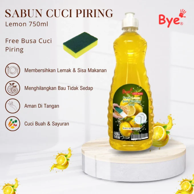 Sabun Piring Cair 750ml Praktis Kuat Melawan Minyak Aroma Segar Alami Aman Untuk Tangan Ekonomis dan Hemat Waktu