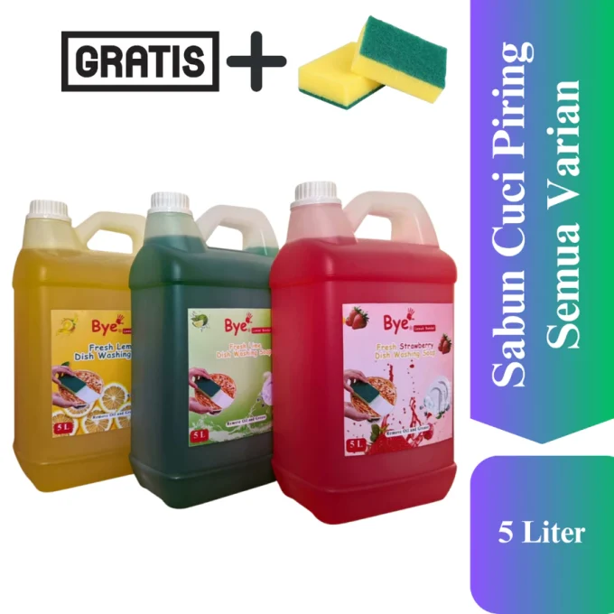 Sabun Cuci Piring 5 Liter Jerigen Ekonomis Ampuh Hilangkan Lemak Membandel Wangi Segar Ideal Untuk Kebutuhan Rumah Tangga dan Usaha