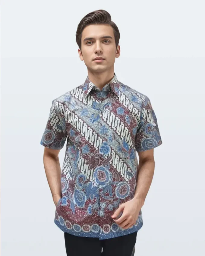 Kemeja Batik Lengan Pendek Parang Boket – Merah