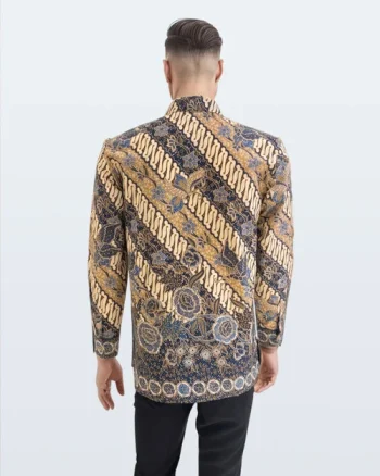 Kemeja Batik Lengan Panjang Parang Boket – Biru Orange