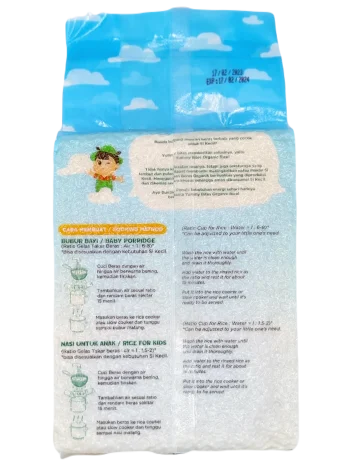 Yummy Bites 1kg Beras Organik untuk Bayi dan Anak Tanpa Pewarna Non GMO Tekstur Lembut 100% Natural