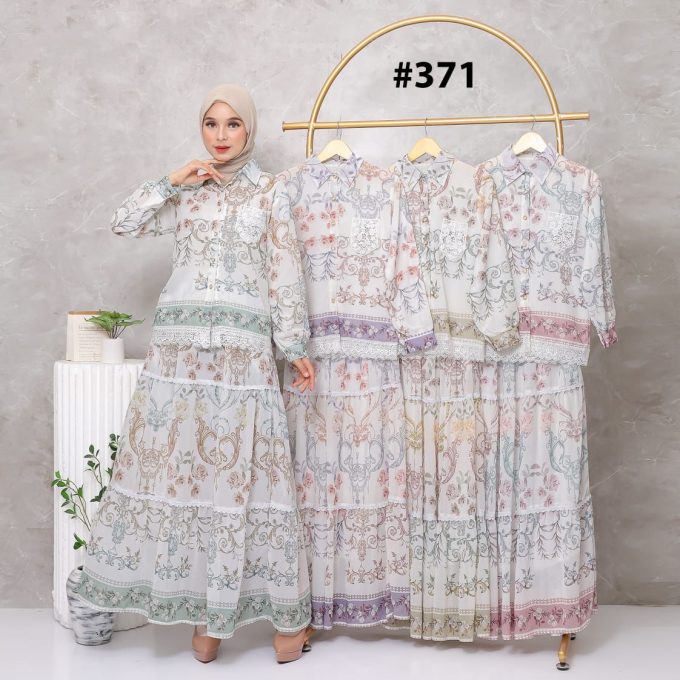 Gamis Motif Premium #371 – Bahan Adem, Model Kekinian, Harga Grosir Langsung Pabrik!