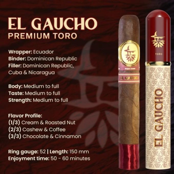 Cerutu El Gaucho Premium Toro Merah (Single Tube) Cerutu Indonesia Premium
