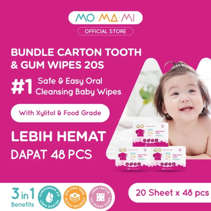 Momami Wet Tissue Bundle Carton 24 & 48 Pcs - Tissue Basah Pembersih untuk Anak - Bundle Wipes - Gambar 4